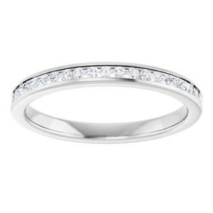 14K White 1/5 CTW Natural Diamond Anniversary Band 25 channel set round stones-Round