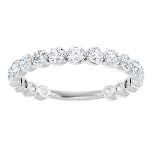 14K White 1 1/6 CTW Natural Diamond Anniversary Band-Round