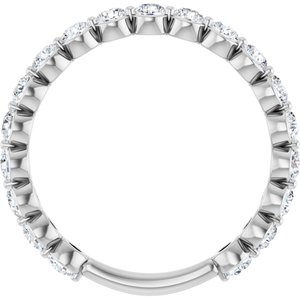 14K White 1 1/6 CTW Natural Diamond Anniversary Band-Round