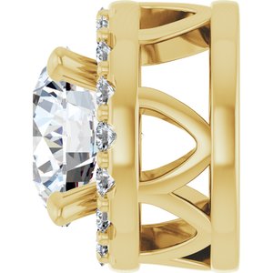 14K Yellow 5/8 CTW Lab-Grown Diamond Halo-Style Pendant-Round-5.2 Mm