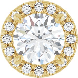 14K Yellow 5/8 CTW Lab-Grown Diamond Halo-Style Pendant-Round-5.2 Mm