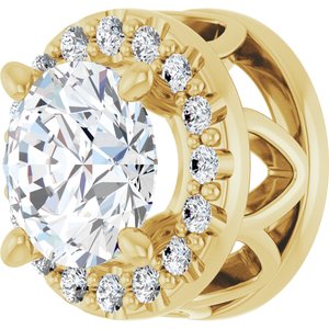 14K Yellow 5/8 CTW Lab-Grown Diamond Halo-Style Pendant-Round-5.2 Mm