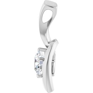 14K White 3/4 CT Lab-Grown Diamond Pendant-Lab-Grown Diamond-5.75Mm :: 3/4 Ct