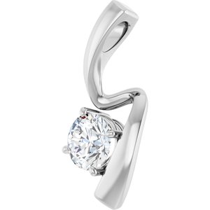 14K White 3/4 CT Natural Diamond Pendant-Natural Diamond-5.75Mm :: 3/4 Ct