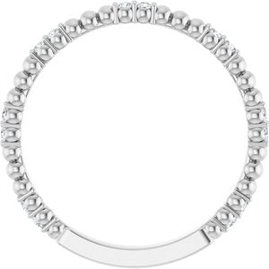 14K White 1/8 CTW Natural Diamond Anniversary Band 14 round stones-Round