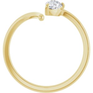 14K Yellow 1/3 CT Lab-Grown Diamond Negative Space Ring-Pear-6 X 4 Mm