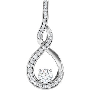 14K White 3/8 CTW Natural Diamond Pendant-Natural Diamond-4.1Mm :: 3/8 Ctw