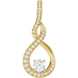 14K Yellow 3/8 CTW Natural Diamond Pendant-Natural Diamond-4.1Mm :: 3/8 Ctw