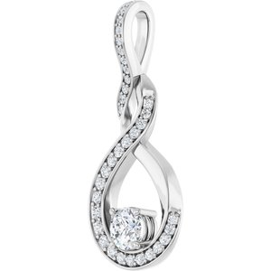 14K White 3/8 CTW Natural Diamond Pendant-Natural Diamond-4.1Mm :: 3/8 Ctw