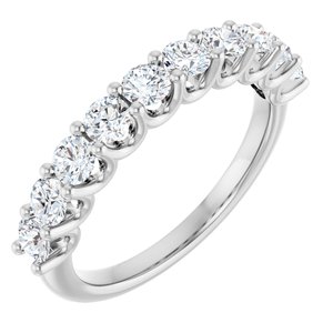 14K White 1 CTW Lab-Grown Anniversary Band-Round