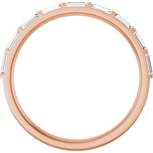 14K Rose 1/4 CTW Lab-Grown Diamond Anniversary Band-Straight Baguette