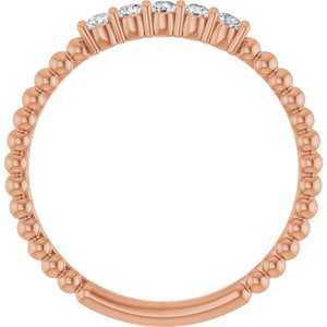 14K Rose 1/6 CTW Lab-Grown Diamond Stackable Ring-Round-2 Mm