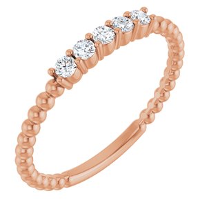 14K Rose 1/6 CTW Lab-Grown Diamond Stackable Ring-Round-2 Mm