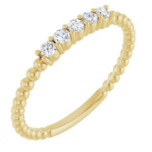 14K Yellow 1/6 CTW Lab-Grown Diamond Stackable Ring-Round-2 Mm