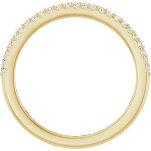 14K Yellow 1/8 CTW Natural Diamond Anniversary Band 25 round full cut stones-Round