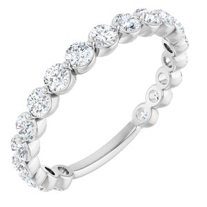 14K White 1 1/6 CTW Natural Diamond Anniversary Band-Round