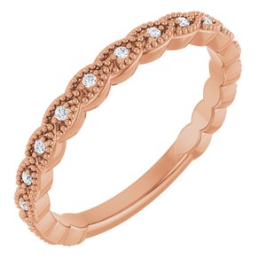 14K Rose .07 CTW Natural Diamond Anniversary Band-Round