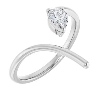14K White 1/3 CT Lab-Grown Diamond Negative Space Ring-Pear-6 X 4 Mm
