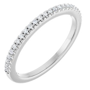 14K White 1/8 CTW Natural Diamond Anniversary Band 25 round  full cut-Round