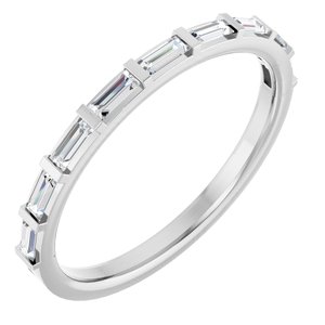 Platinum 1/4 CTW Natural Diamond Anniversary Band 9 straight baguette stones-Straight Baguette