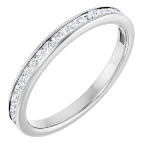 14K White 1/5 CTW Natural Diamond Anniversary Band 25 channel set round stones-Round