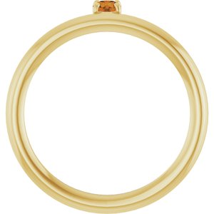 14K Yellow Natural Citrine Stackable Ring-Round-3 Mm