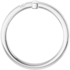 14K White .015 CTW Natural Diamond Youth Sideways Cross Ring-Round-1.5 Mm