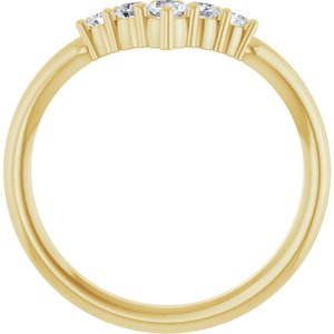 14K Yellow 1/4 CTW Natural Diamond Graduated V Ring-Round-2.8 Mm