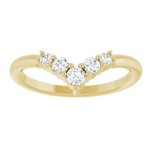 14K Yellow 1/4 CTW Natural Diamond Graduated V Ring-Round-2.8 Mm