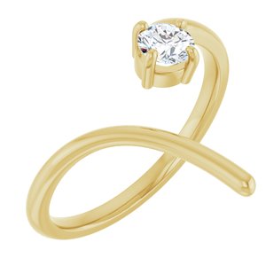 14K Yellow 1/4 CT Lab-Grown Negative Space Ring-Round-4.05 Mm