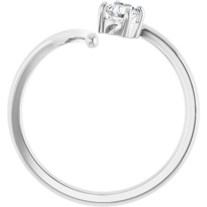 14K White 1/4 CT Lab-Grown Negative Space Ring-Round-4.05 Mm
