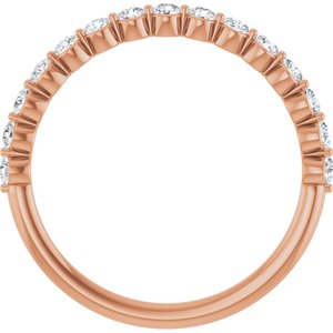 14K Rose 1/2 CTW Lab-Grown Diamond Anniversary Band-Round