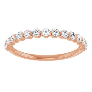 14K Rose 1/2 CTW Lab-Grown Diamond Anniversary Band-Round