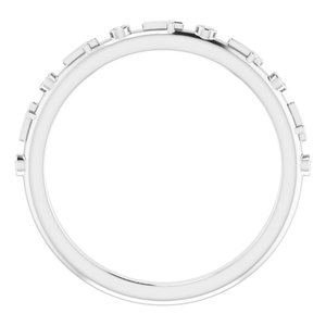 14K White .03 CTW Natural Diamond Cross Ring-Round-1.1 Mm