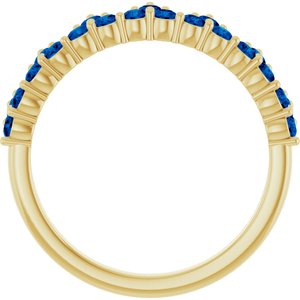 14K Yellow Natural Blue Sapphire Crown Ring-Round-2 Mm