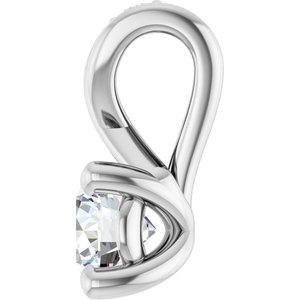 14K White 1/4 CTW Lab-Grown Diamond Pendant-Lab-Grown Diamond-4.05Mm :: 1/4 Ctw