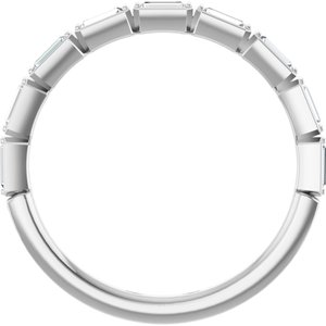 14K White 1/4 CTW Natural Diamond Anniversary Band-Straight Baguette