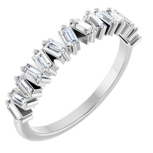 14K White 7/8 CTW Lab-Grown Diamond Anniversary Band-Straight Baguette