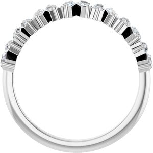 14K White 1/2 CTW Natural Diamond Anniversary Band-Straight Baguette