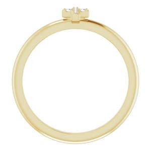 14K Yellow .03 CTW Natural Diamond Stackable Cross Ring-Round-1 Mm