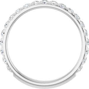 14K White 1/2 CTW Natural Diamond Anniversary Band-Round