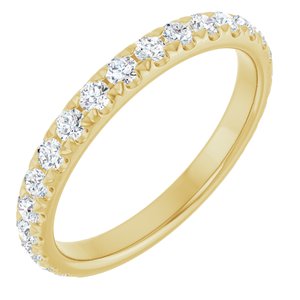 14K Yellow 5/8 CTW Lab-Grown Diamond Anniversary Band-Round