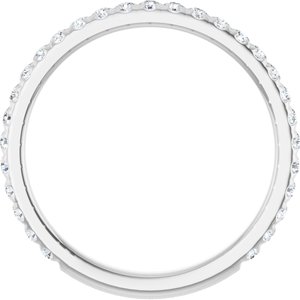 14K White 3/8 CTW Natural Diamond Anniversary Band 29 round full cut stones-Round