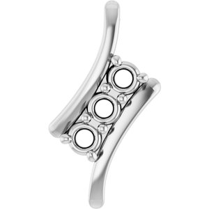 14K White  2.75 mm Round Pendant Mounting-2.8Mm :: 1/4 Ctw