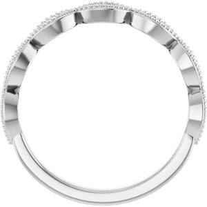 14K White 1/8 CTW Natural Diamond Anniversary Band 14 round faceted-Round