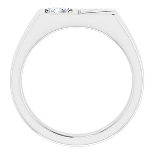 14K White 1/3 CT Natural Diamond Ring-Round-4.3 Mm