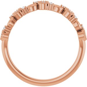 14K Rose .08 CTW Natural Diamond Anniversary Band-Round