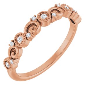 14K Rose .08 CTW Natural Diamond Anniversary Band-Round