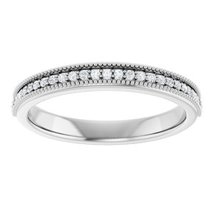 14K White 1/5 CTW Natural Diamond Anniversary Band 19 round stones-Round