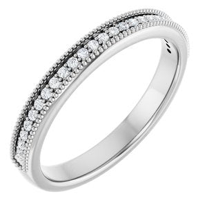 14K White 1/5 CTW Natural Diamond Anniversary Band 19 round stones-Round